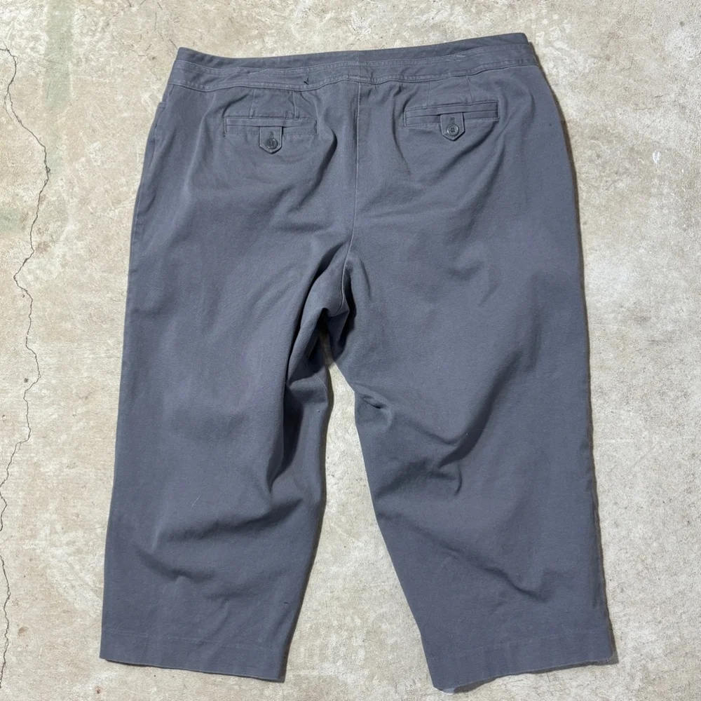 Lane Bryant Capri Pants Women’s Plus Size 16 Gray Zip Fly Back Pockets